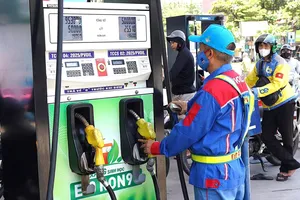 Xăng E10 bán tại Hà Nội và TPHCM được 1 tuần nay (thử nghiệm). Ảnh: B.C.T