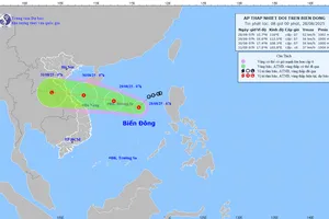 Áp thấp nhiệt đới có thể vào đất liền Trung bộ