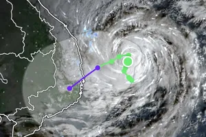 Bão số 15 sẽ thành áp thấp nhiệt đới trước khi vào bờ