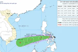 Vùng ven biển triều cường lên cao, ngoài khơi sắp có áp thấp nhiệt đới 