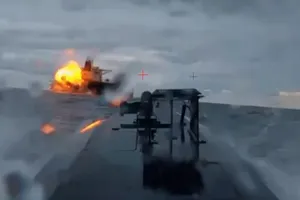 Ảnh chụp màn hình vụ tấn công trên biển Đen. Ảnh: CNN