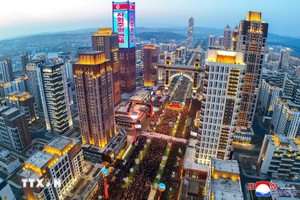 朝鲜平壤市一瞥。