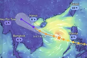  美国“博罗依”台风（10号）路径预报模式，更新于9月27日上午6时。 