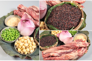 “莲叶糙米饭”的原料。 