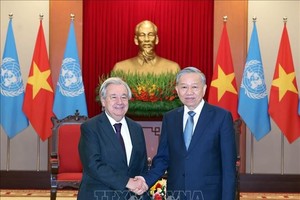 党中央总书记苏林会见联合国秘书长古特雷斯。