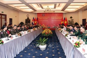 第八次越柬防务政策对话场景。 