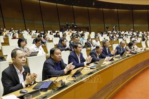 国会代表通过嘉平国际机场及荣市-清水高速公路项目投资主张。图自越通社 