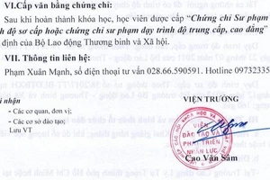 Chưa cho phép đã thông báo tuyển sinh