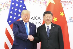 Tổng thống đắc cử Mỹ Donald Trump và Chủ tịch nước Trung Quốc Tập Cận Bình trong một cuộc gặp tại Osaka, Nhật Bản năm 2019. Ảnh: TÂN HOA XÃ 