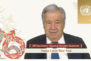 Tổng Thư ký Liên hợp quốc Antonio Guterres gửi thông điệp chúc mừng Tết Nguyên đán Ất Tỵ 2025. Ảnh: TÂN HOA XÃ 