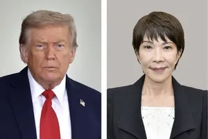 Tổng thống Mỹ Donald Trump và Thủ tướng Nhật Sanae Takaichi. Ảnh: KYODO