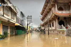 Nước lũ dâng cao vào cuối tháng 11 tại khu vực miền Nam Thái Lan. Ảnh: NATION 