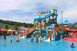 Một góc công viên nước Wonderland Water Park tại tỉnh Bình Thuận