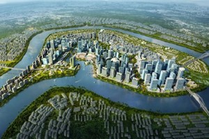 An artist's  impression of Thu Thiem New Urban Area in HCMC