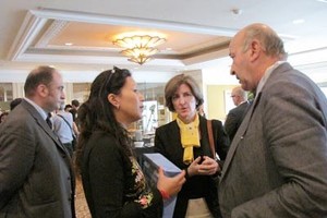 Italian entrepreneurs talk to Vietnamese businesses to seek investment opportunities in Vietnam at an event in HCMC (Photo: SGGP)