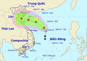 The direction of the tropical depression at 9 a.m. on July 15 (Photo: SGGP)