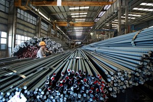 Steel products of the Thai Nguyen Laminated Steel Factory in the northern province of Thai Nguyen. (Photo: VNA/VNS)