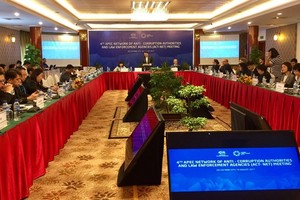 Delegates from 21 APEC-member economies at the 4th Meeting of the APEC Network of Anti-Corruption Authorities and Law Enforcement Agencies in HCM City on Saturday. (Photo: VNS)