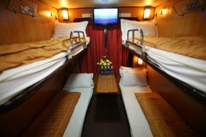 A high quality coach on a train of Vietnam Railway