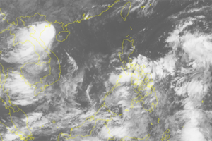 A satellite photo of the tropical depression in the East Sea on September 25 (Photo: SGGP)