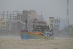 Typhoon Damrey makes landfall in the south central region of Vietnam on November 4