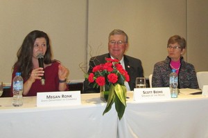 Speaker of the Idaho House of Representatives Scott Bedke at a press conference in HCMC during a working visit to the city on November 13-16 (Photo: NLD)