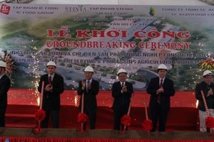 At the ground-breaking ceremony of the plant (Source: VNA)