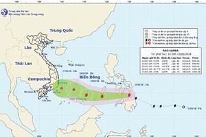 The national weather bureau forecasts that Typhoon Sanba ​will weaken into a tropical low pressure system on February 16