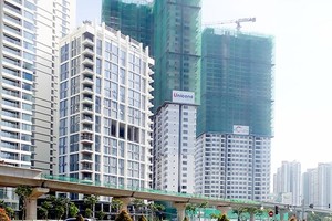 An under-construction stretch of Ben Thanh-Suoi Tien metro line in HCMC (Photo: SGGP)