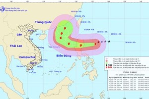 Direction of typhoon Yutu on October 29 (Photo: national weather bureau)