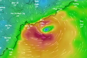 Typhoon Usagi is forecast to make landfall in the area from Ba Ria-Vung Tau province and HCMC this morning
