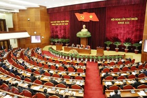 The 12th-tenure Party Central Committee opened its 10th meeting in Hanoi on May 16. (Photo: VNA)