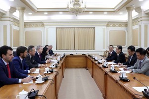 The working session between Vice Chairman of the HCM City People’s Committee Le Thanh Liem and Czech Minister for the Environment Richard Brabec on November 21 (Photo: VNA)