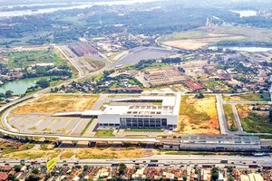 An aerial view of the last station of the first metro line Ben Thanh-Suoi Tien project in HCMC which will link up to the new Mien Dong (Eastern) Coach Station in District 9 (Photo: SGGP)