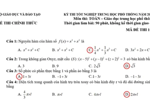 Bài giải gợi ý môn Toán kỳ thi THPT quốc gia 2018