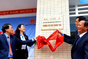 khánh thành công trình phòng tránh thiên tai Trường tiểu học Quảng Thái. Ảnh: TTXVN