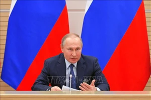 Tổng thống Nga Vladimir Putin phát biểu tại một cuộc họp ở Moskva. Ảnh: AFP/TTXVN