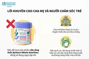 Khuyến cáo của WHO về sản phẩm sữa công thức ByHeart Whole Nutrition