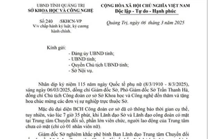 Văn bản do ông Trần Ngọc Lân ký ngày 6-3-2025