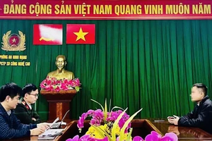 Cơ quan công an làm việc với T.D.T. Ảnh Công an Hà Tĩnh 