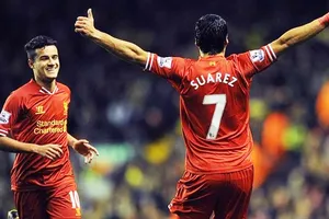 Suarez và Coutinho khi còn thi đấu cho Liverpool. Ảnh: Getty Images