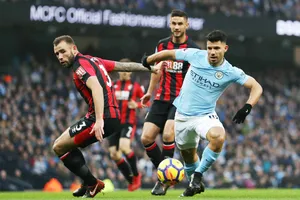 Sergio Aguero (phải) đã tỏa sáng để giúp Man.City đè bẹp Bournemouth. Ảnh: Getty Images