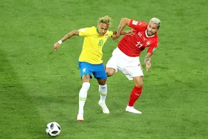 Neymar chơi mờ nhạt trước Thụy Sĩ. Ảnh Getty Images