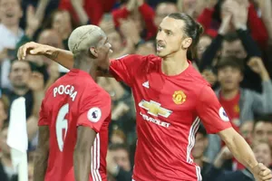 Paul Pogba và Zlatan Ibrahimovic trong màu áo Man.United. Ảnh: Getty Images