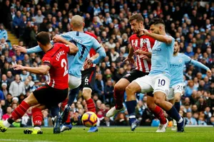 Man.City trình diễn thứ năng lực tấn công mà Southampton không thể chống đỡ. Ảnh: Getty Images 