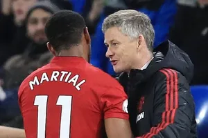 HLV Ole Gunnar Solskjaer tin rằng Anthony Martial là tương lai của Man.United. Ảnh: Getty Images 