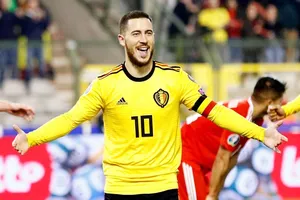 Eden Hazard tỏa sáng giúp tuyển Bỉ giành chiến thắng khởi đầu. Ảnh: Getty Images 