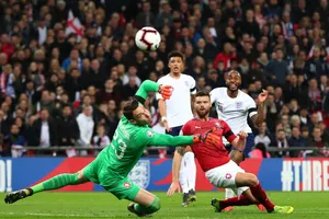 Raheem Sterling tỏa sáng với cú hat-trick đầu tiên trong sự nghiệp tuyển Anh. Ảnh: Getty Images 