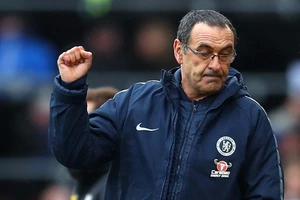 Năm đầu tiên của HLV Maurizio Sarri tại Chelsea không ít thăng trầm. Ảnh: Getty Images