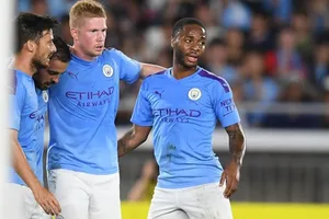 Raheem Sterling và Kevin De Bruyne sẵn sàng giúp Man.City tiếp tục hành trình chinh phục. Ảnh: Getty Images
